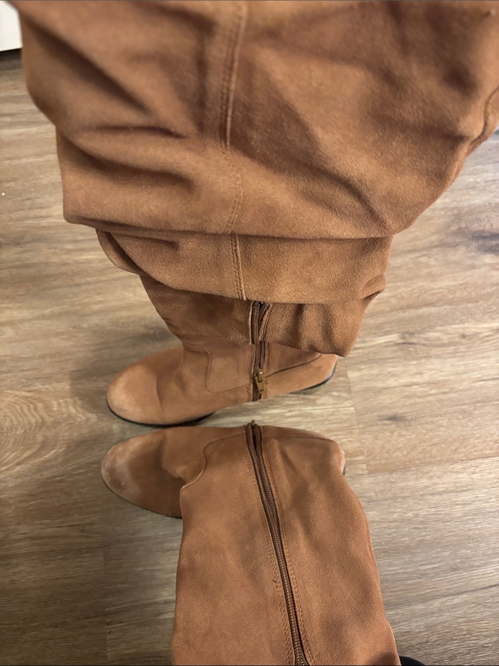 Tall Slouchy Women's Over-the-Knee Boots in Brown - Picture 3 of 9